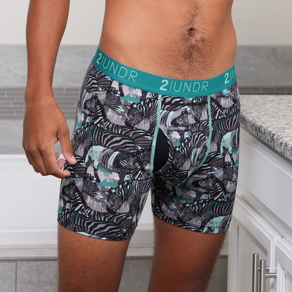 2UNDR - Printed Swing Shift Boxers Zebras