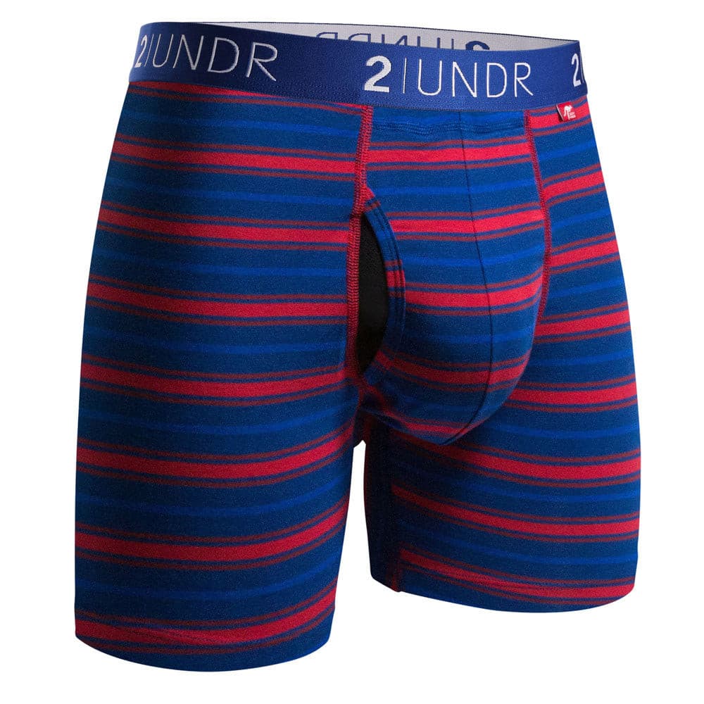 公式ツーアンダー 2UNDR - SWING SHIFT ボクサー下着 (Navy/Red Stripe) 米国サイズ XS